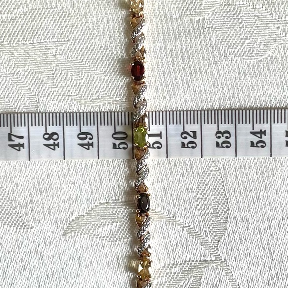 Gemstone Gold Vermeil 925 Sterling Silver Bracelet - Picture 8 of 10